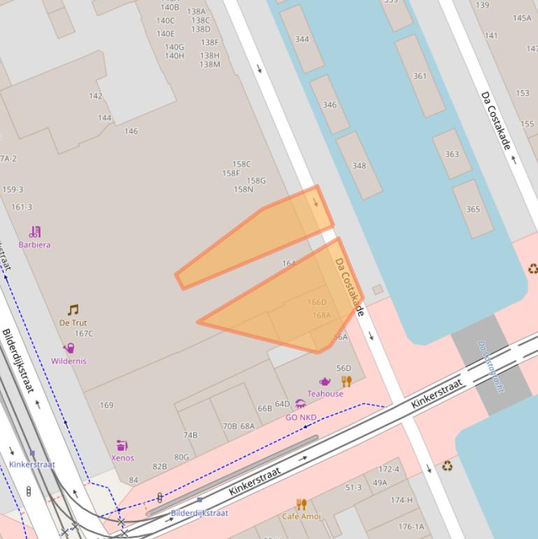 Kaart van postcodegebied 1053XD.