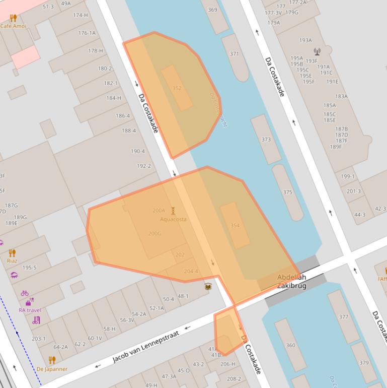 Kaart van postcodegebied 1053XH.