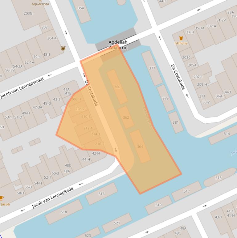 Kaart van postcodegebied 1053XJ.