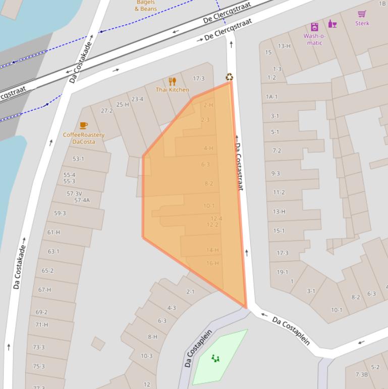 Kaart van postcodegebied 1053ZB.