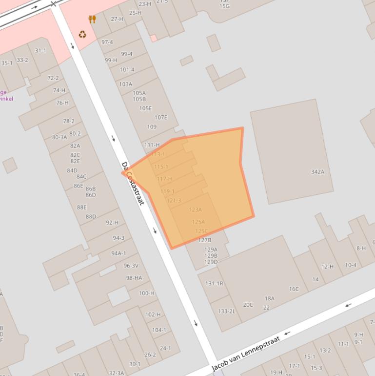 Kaart van postcodegebied 1053ZK.