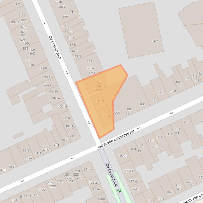 Kaart van postcodegebied 1053ZL.