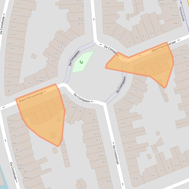 Kaart van postcodegebied 1053ZX.
