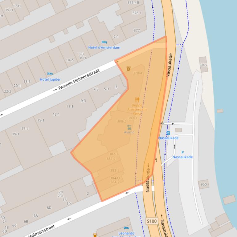 Kaart van postcodegebied 1054AD.