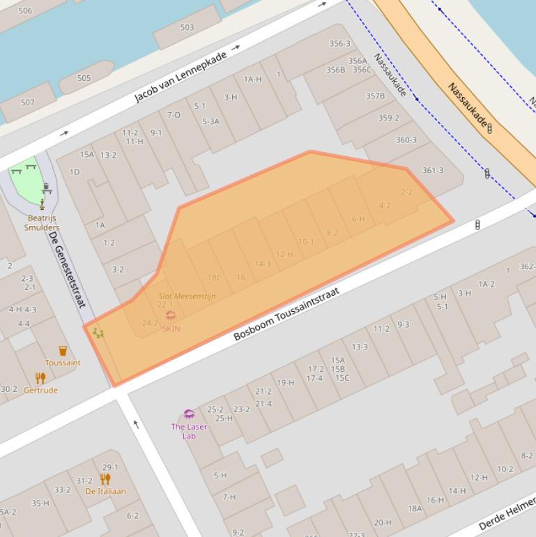 Kaart van postcodegebied 1054AR.