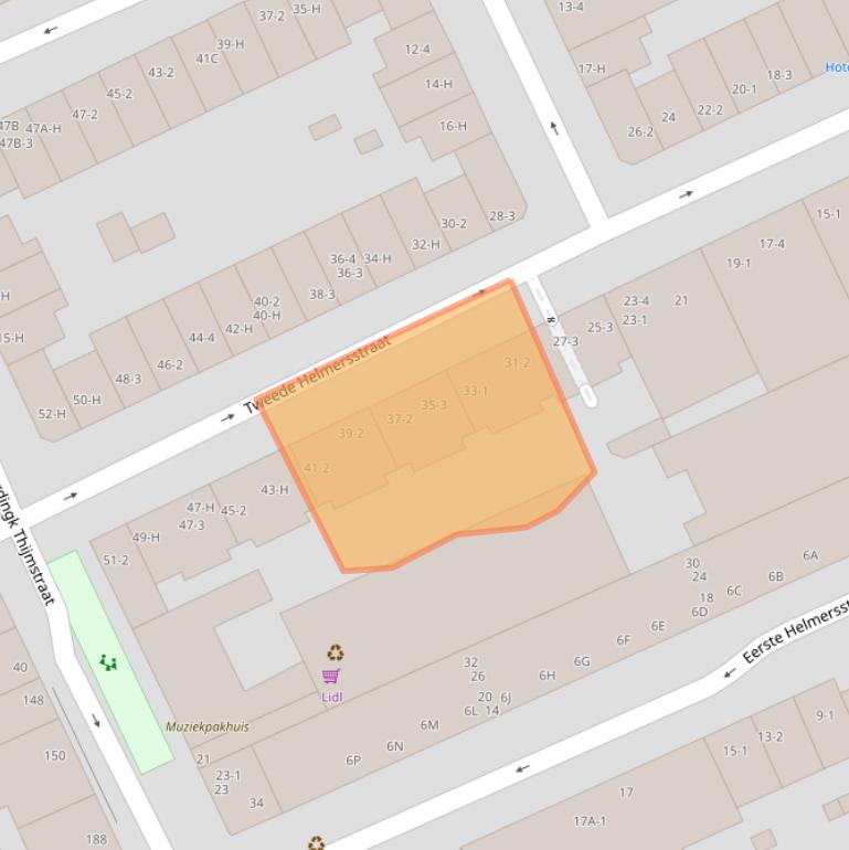 Kaart van postcodegebied 1054CC.