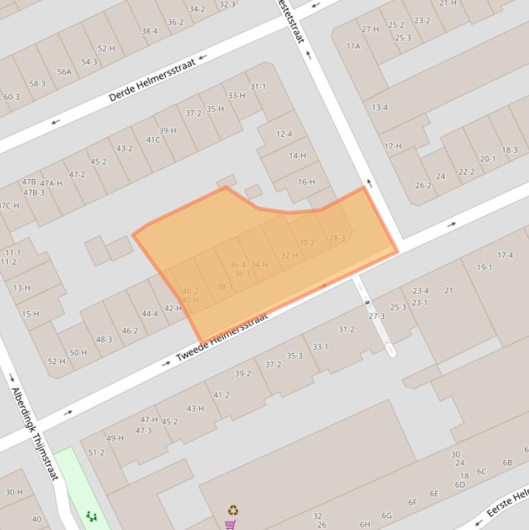 Kaart van postcodegebied 1054CK.