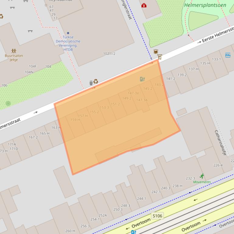 Kaart van postcodegebied 1054DR.