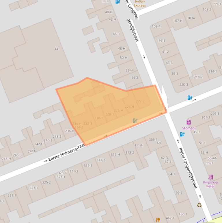 Kaart van postcodegebied 1054EP.