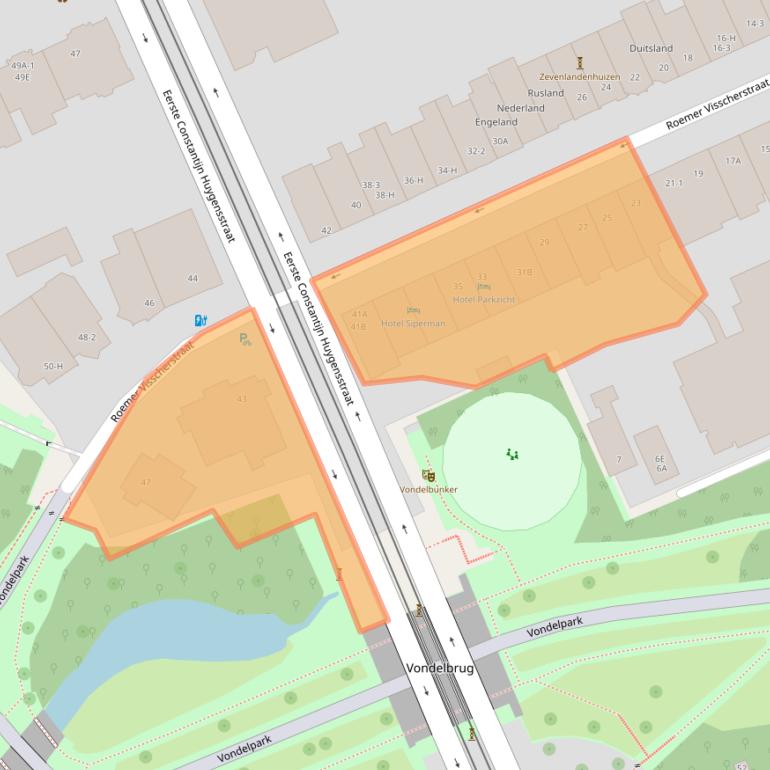 Kaart van postcodegebied 1054EW.