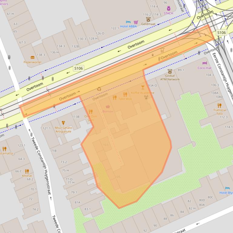 Kaart van postcodegebied 1054HD.