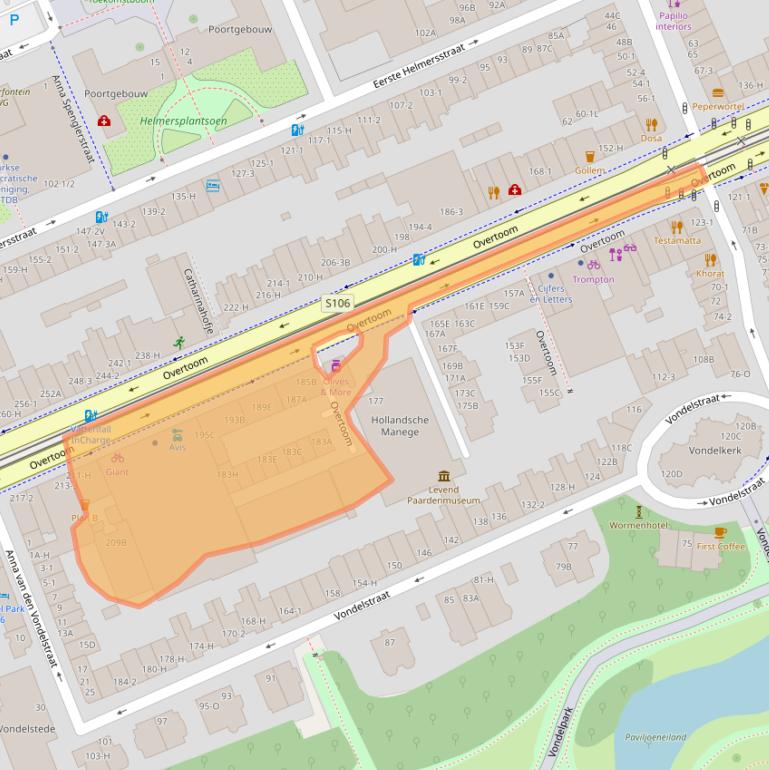 Kaart van postcodegebied 1054HT.