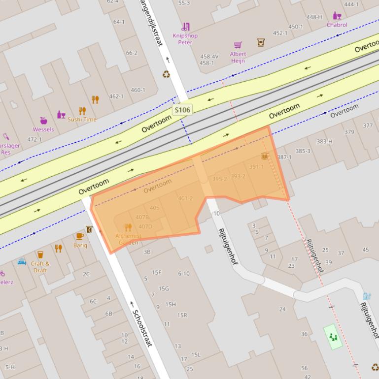 Kaart van postcodegebied 1054JP.