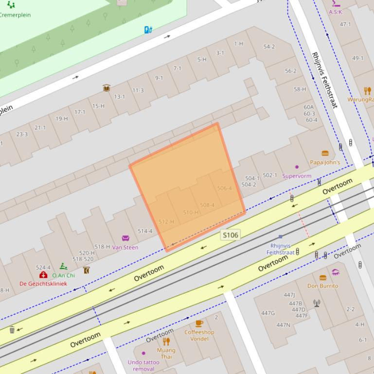 Kaart van postcodegebied 1054KK.