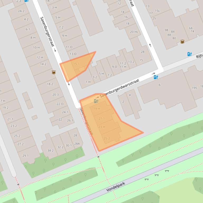 Kaart van postcodegebied 1054KN.