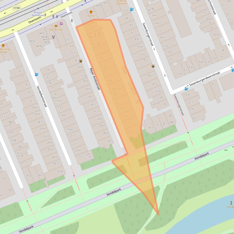 Kaart van postcodegebied 1054KT.