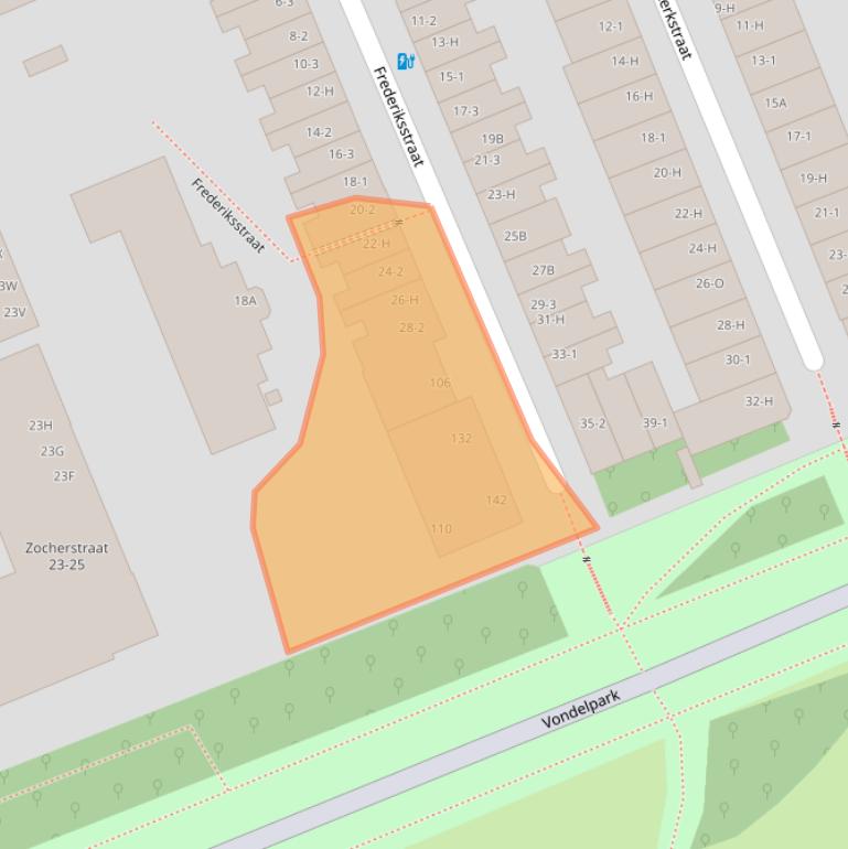 Kaart van postcodegebied 1054LD.