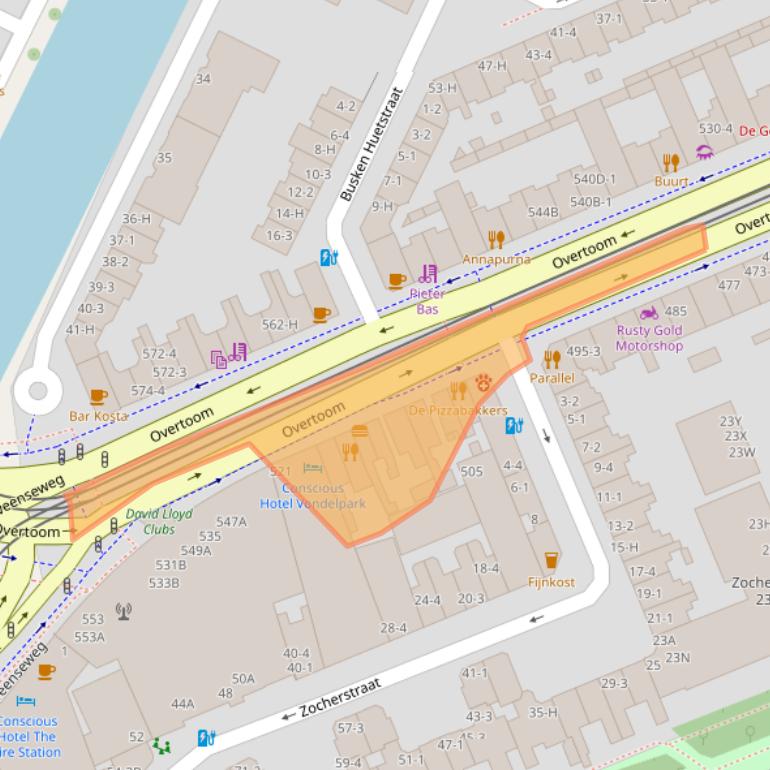 Kaart van postcodegebied 1054LH.