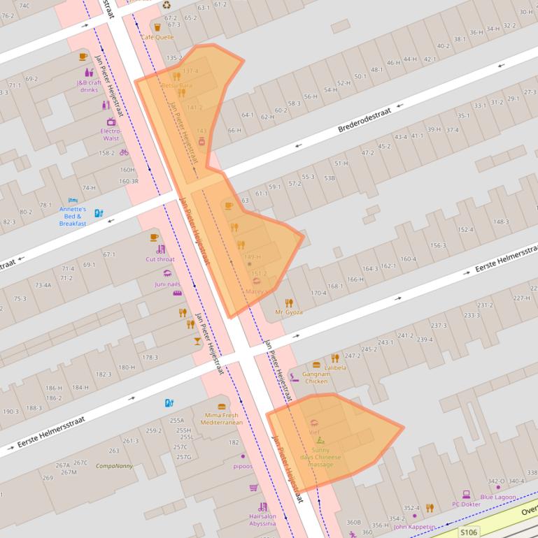 Kaart van postcodegebied 1054MG.