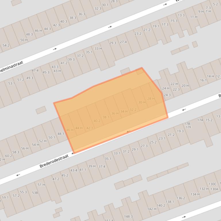 Kaart van postcodegebied 1054MV.