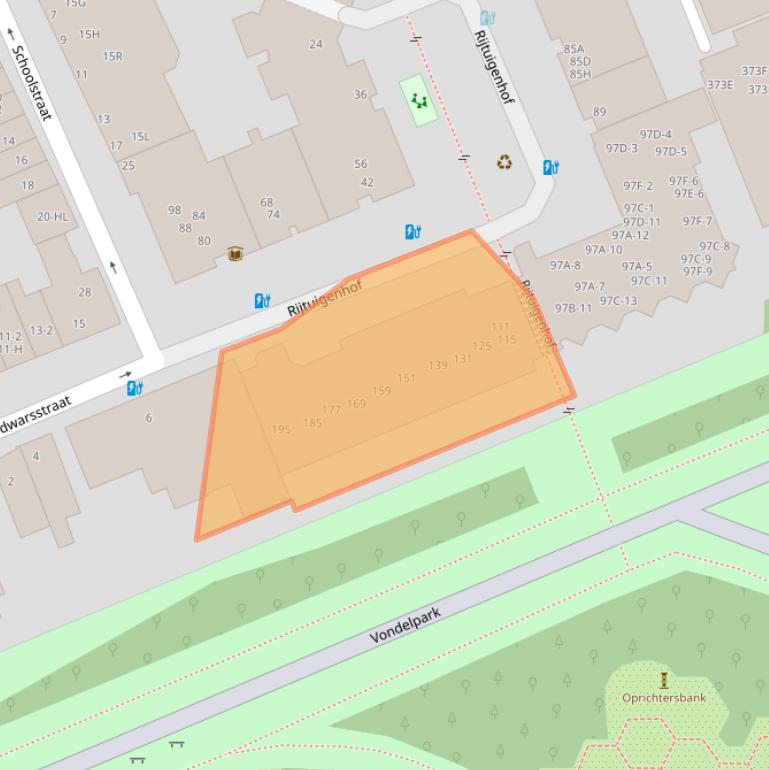 Kaart van postcodegebied 1054NC.