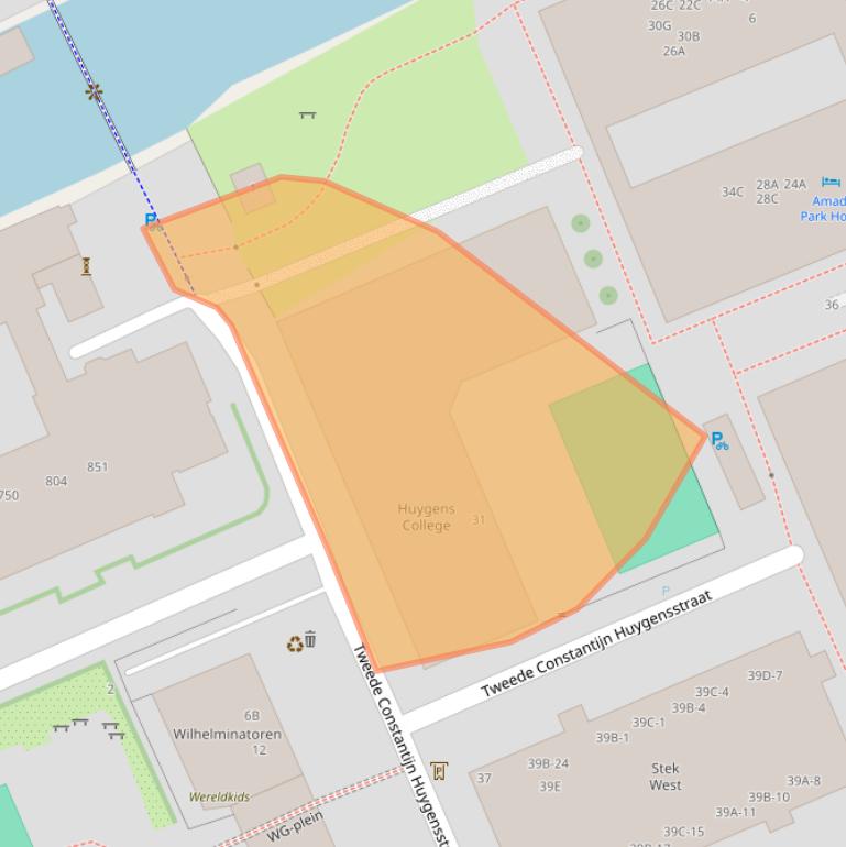 Kaart van postcodegebied 1054NN.