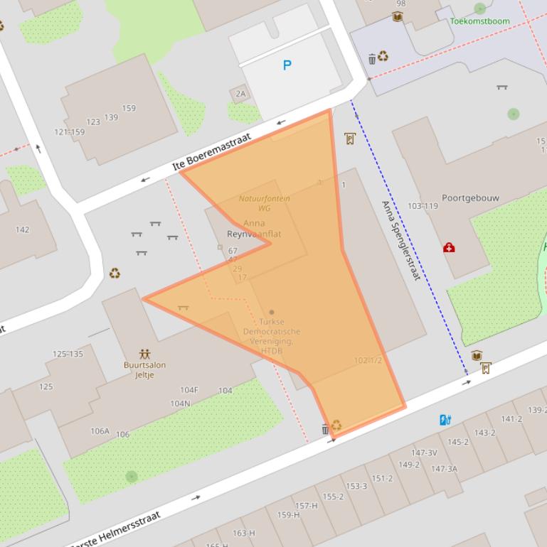 Kaart van postcodegebied 1054PP.