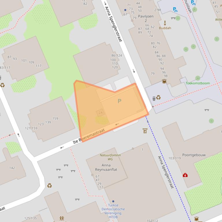 Kaart van postcodegebied 1054PT.