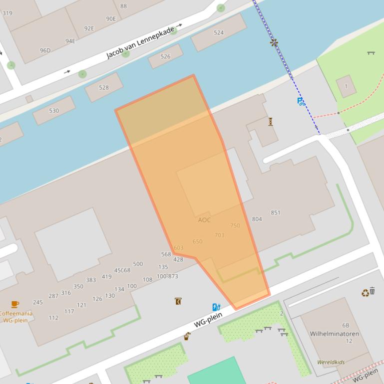 Kaart van postcodegebied 1054SK.