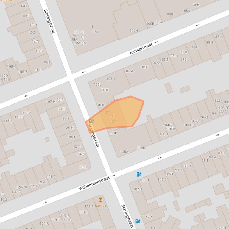 Kaart van postcodegebied 1054SN.