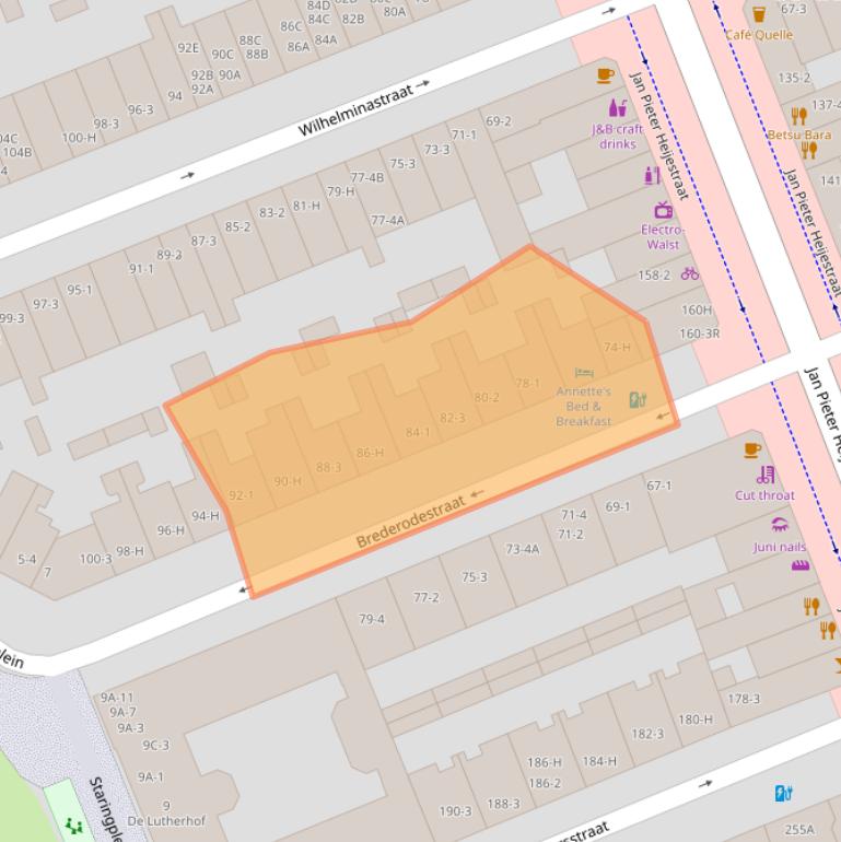 Kaart van postcodegebied 1054VE.
