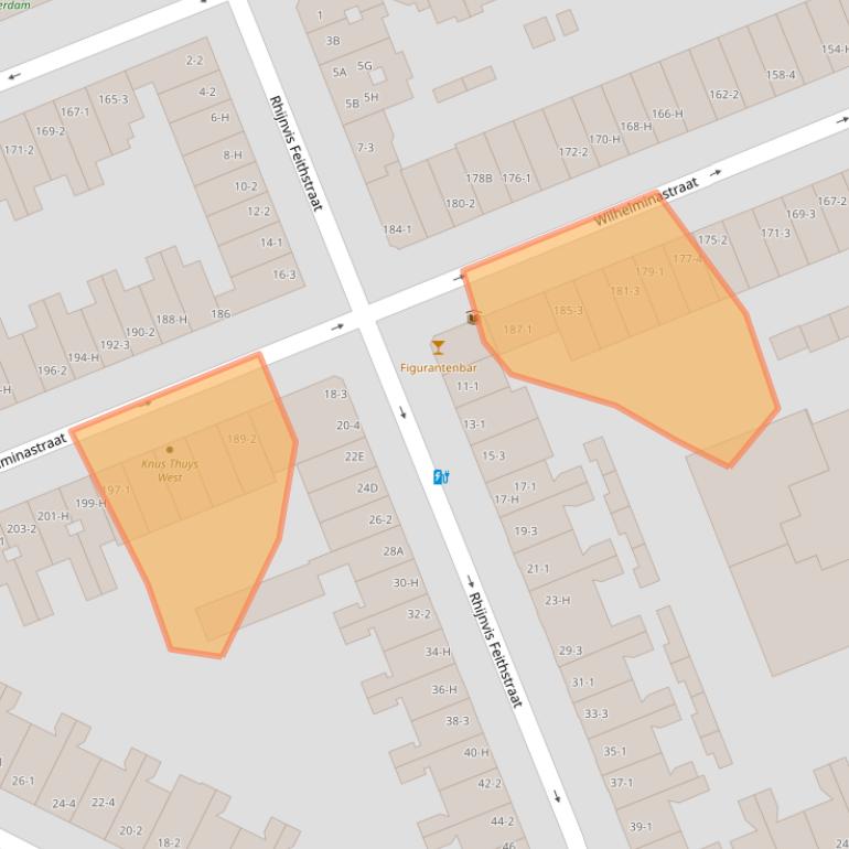 Kaart van postcodegebied 1054WE.