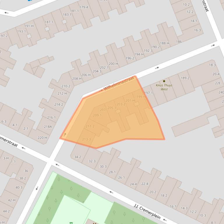 Kaart van postcodegebied 1054WG.