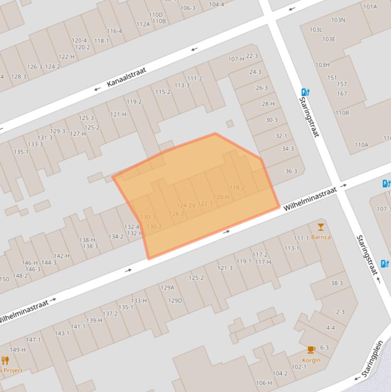 Kaart van postcodegebied 1054WP.