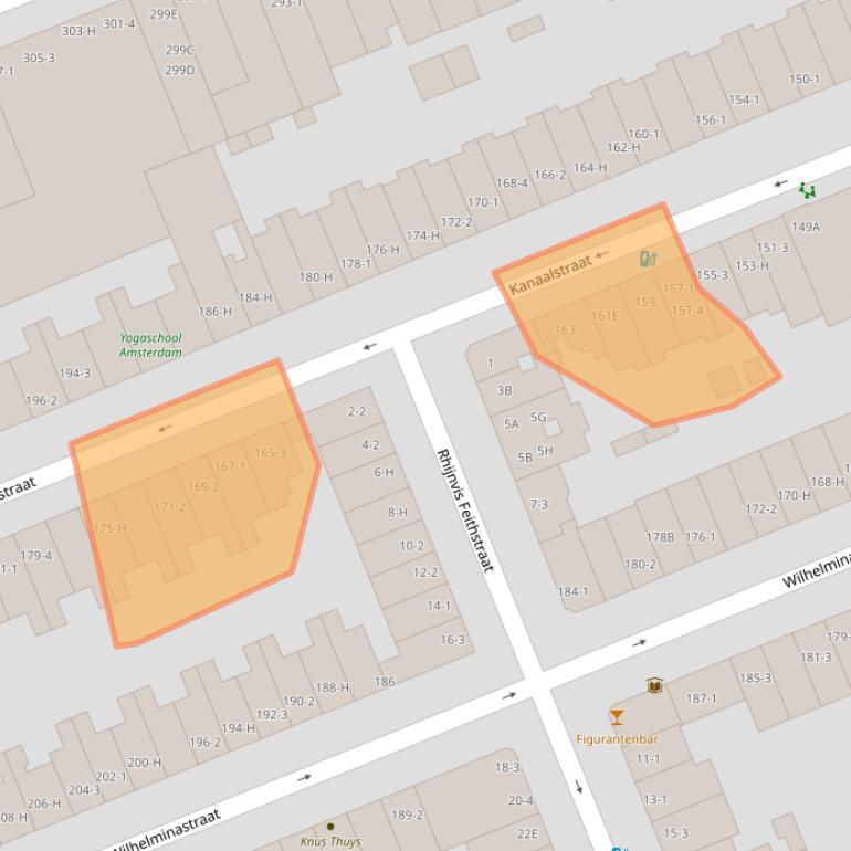 Kaart van postcodegebied 1054XE.