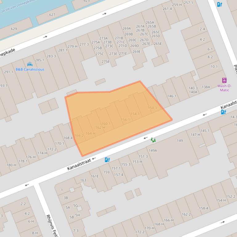 Kaart van postcodegebied 1054XP.