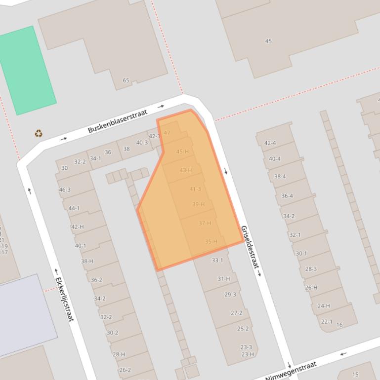 Kaart van postcodegebied 1055AT.