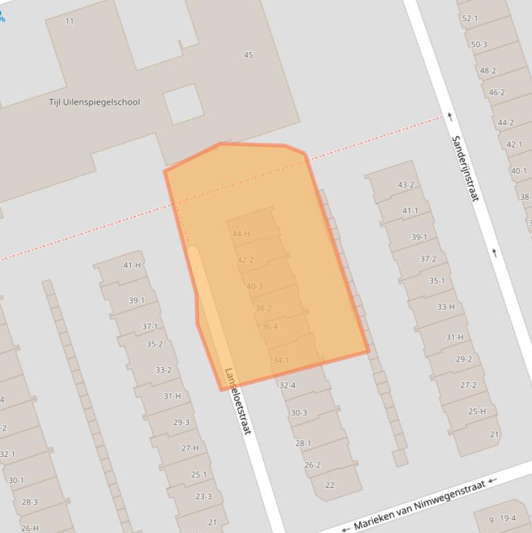 Kaart van postcodegebied 1055BH.