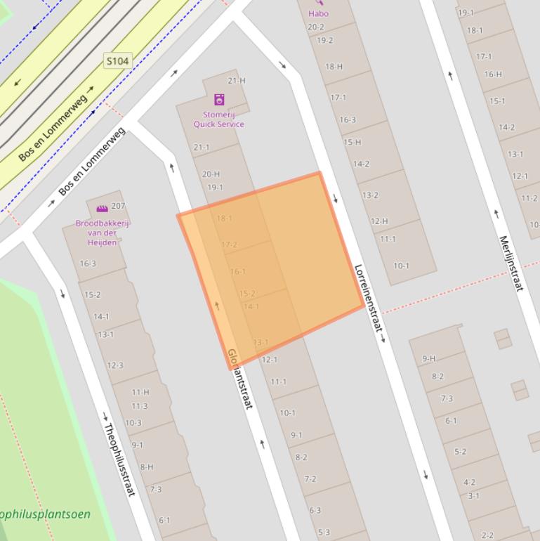 Kaart van postcodegebied 1055CV.