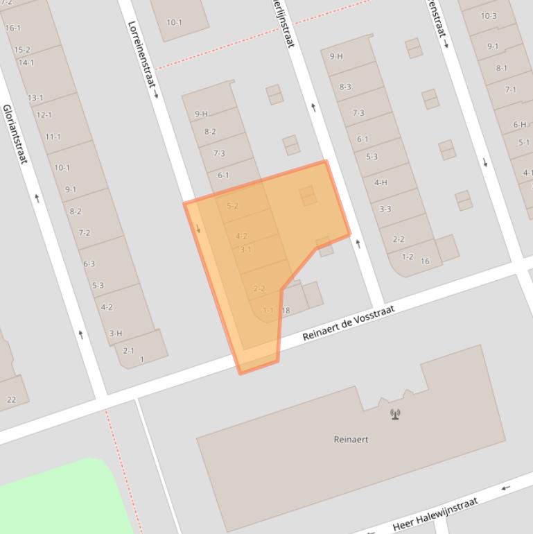 Kaart van postcodegebied 1055CX.