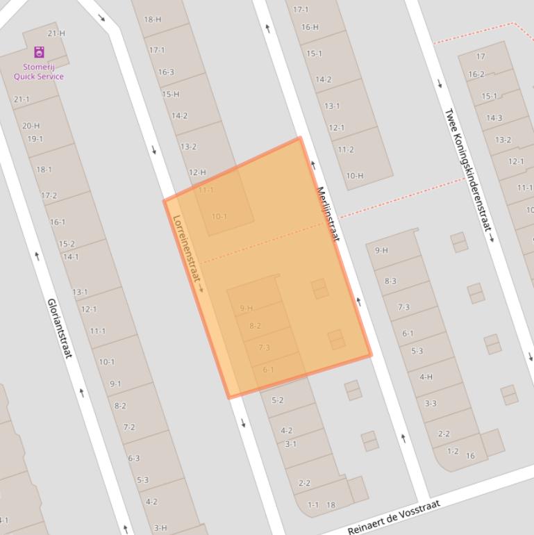 Kaart van postcodegebied 1055CZ.