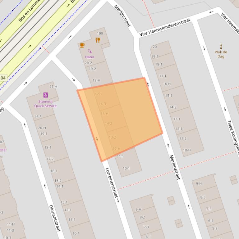 Kaart van postcodegebied 1055DA.