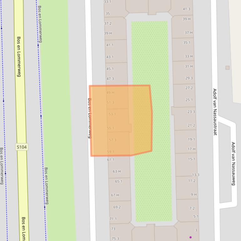 Kaart van postcodegebied 1055DM.