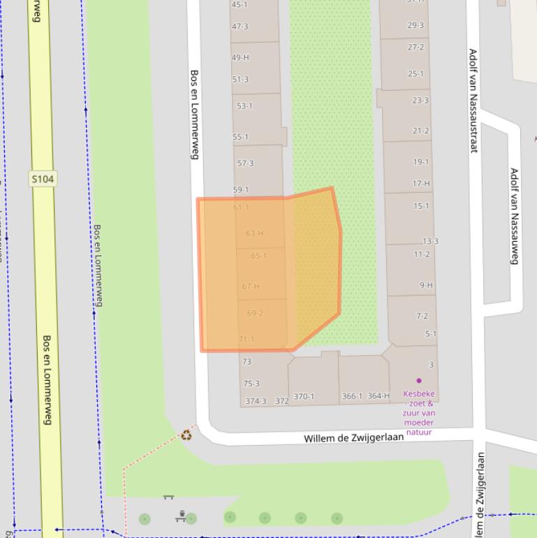 Kaart van postcodegebied 1055DN.