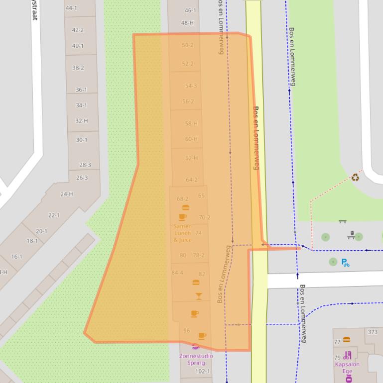 Kaart van postcodegebied 1055EC.