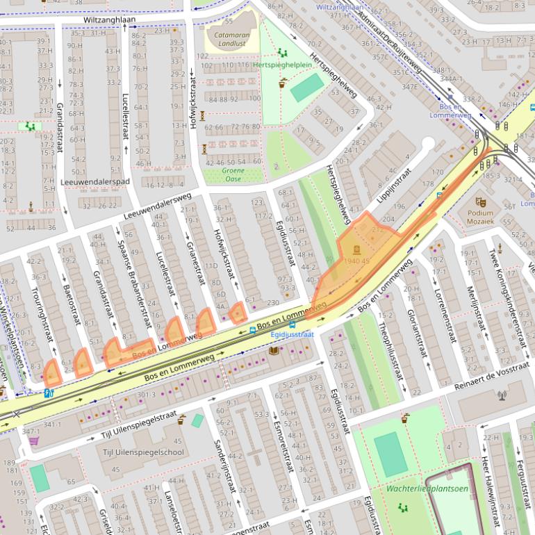 Kaart van postcodegebied 1055EJ.