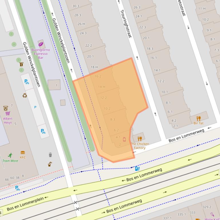 Kaart van postcodegebied 1055EL.