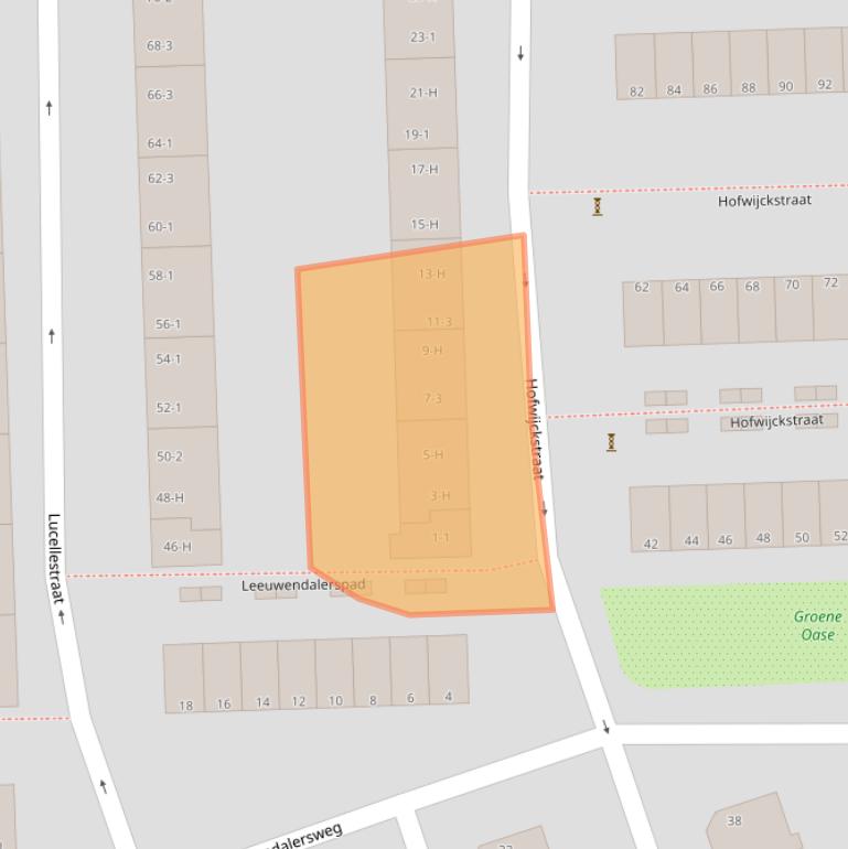 Kaart van postcodegebied 1055GB.