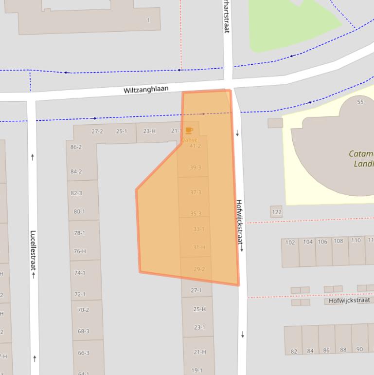 Kaart van postcodegebied 1055GD.