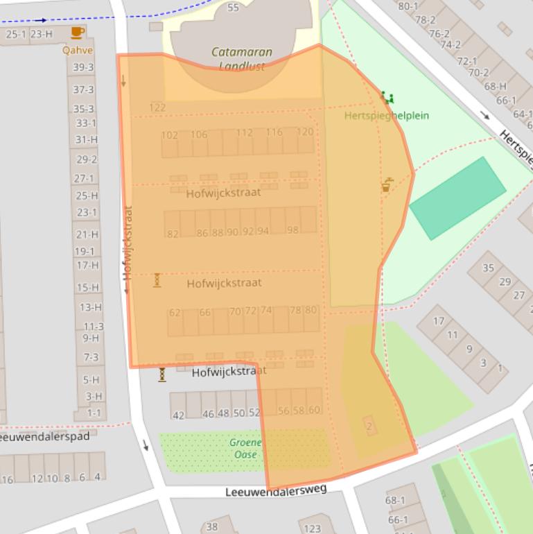 Kaart van postcodegebied 1055GJ.